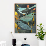 Nightingale Birds Wall Art Canvas Print